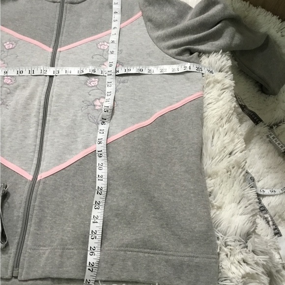Blair full zip up jacket Woman’s size XL grays and pinks front pockets - Picture 9 of 14